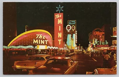 Postcard Casino Center Fremont Street Las Vegas Nevada The Mint California Club • $4.75