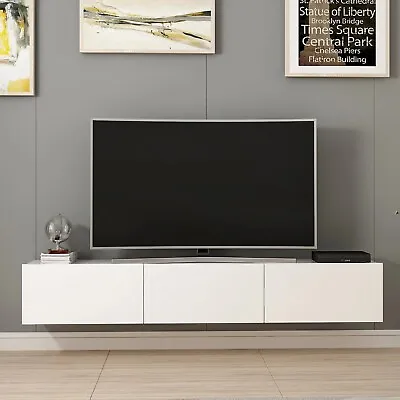 Tv Unit With Decor Panel Plus Wall Decor Panel-Rigel White  Living Room Etgshop • £441.73