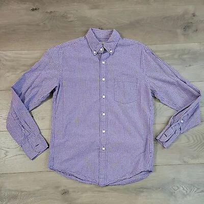 J.Crew Shirt Mens Small Purple White Plaid Long Sleeve Button Up Tailored • $9.48