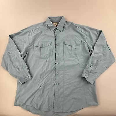 LL Bean Fishing Shirt Men XL Performance Outdoor Button Up Cargo Pocket Nylon • $18.49