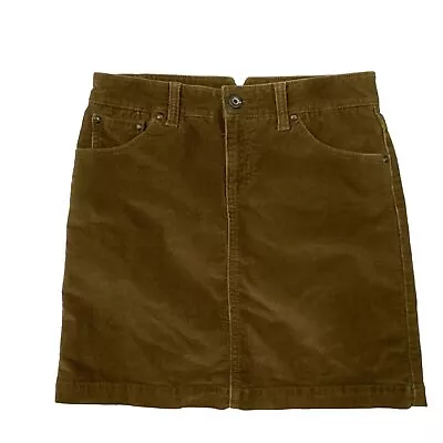 Gap Jeans Stretch Brown Corduroy Mod Short A-Line Skirt 5 Pocket Size 2 • $18.97