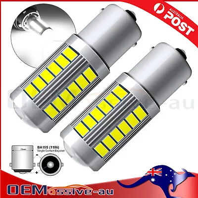 2Pcs LED Light Bulb 1156 R5W BA15S Brake Reverse Turn Stop Tail White Globe 12V • $11.80