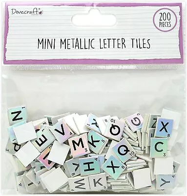 £3.49 • Buy Dovecraft Mini Metallic Letter Tiles Paper Craft Scrapbook Scrabble Coloured