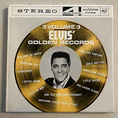 ELVIS PRESLEY  Golden Records Volume 3  4 Track Reel To Reel Tape 7-1/2 Ips • $77.77
