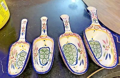 VTG Mexican Hand-Painted Clay Measuring Cups W/ Spoon Kitchen Art  Pl • $24