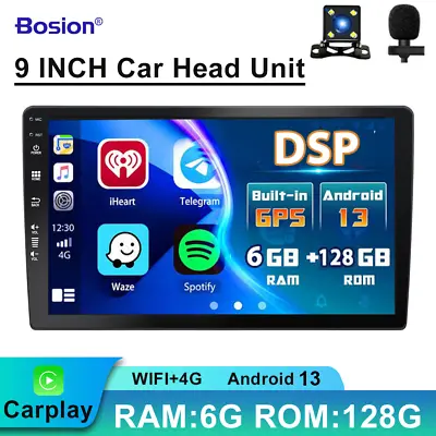 9 Inch Car Stereo Head Unit Android 13 GPS Navigation DSP CarPlay 6G+128G 8-CORE • $299.99