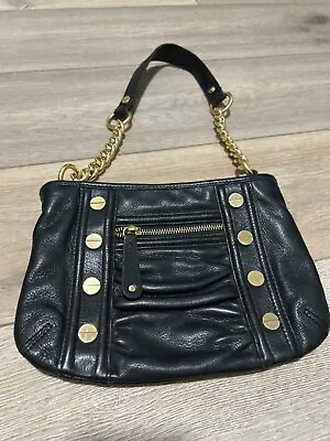 B Makowsky Leather Handbag Black With Gold Hardware And The Iconic Styled Studs • $18