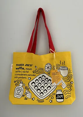 $20 • Buy NEW Trader Joes Reusable Shopping Bag - Breakfast Waffle Toast Milk Heavy Cotton