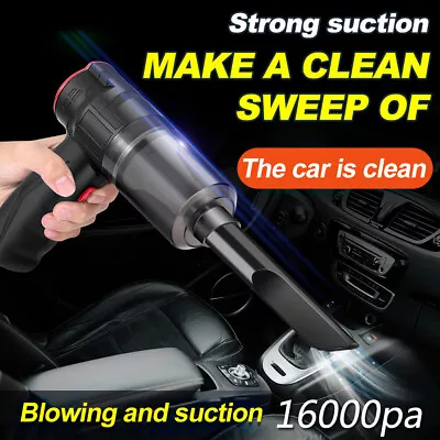 $32.99 • Buy 16000PA Wireless Car Vacuum Cleaner Handheld Power Suction Air Blower Wet & Dry