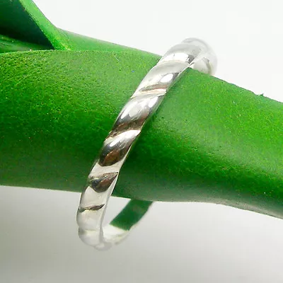 Genuine 925 Sterling Silver Solid Twist Pattern Plain Dress Wedder Ring R45 • $11.62