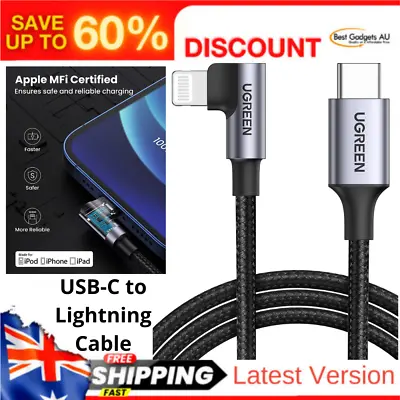 $37.58 • Buy USB-C To Lightning Cable Right Angle 90 Degree [6FT MFi-Certified] Nylon Braided