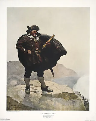 NC WYETH Vtg  XRare 1971 Brandywine Museum OOP Collotype CAPTAIN BILL BONES • $449.99