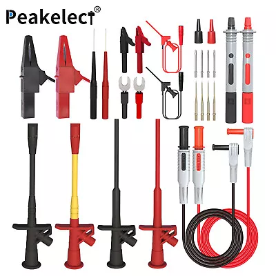 $11.99 • Buy Multimeter Test Lead Kit 4mm Banana Plug Alligator Clip Wire Piercing Probe