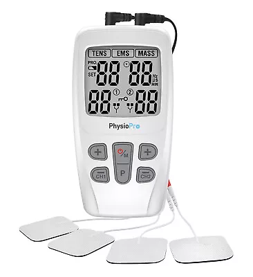 PHYSIO PRO  C4D Dual Tens Machine EMS 3 In 1 Massager 8 Pads Pain Relief Rebate • $61.74