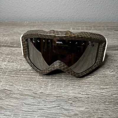 Men’s Anon Burton Ski Snow Snowboarding Goggles Brown Tan Alligator Scales • $40