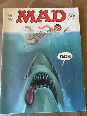 Mad Magazine #180 Jaws Movie Jan 1976 Good Shipping Included • $30.90