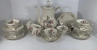 Edelstein Maria Theresia Moss Rose Teapot/coffee Creamer Sugar 6 Cups/6 Saucers • $129.99