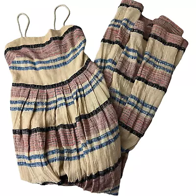 Urban Outfitters Ecote Rustica Stripe Maxi Dress Rope Women Size 0 • $30