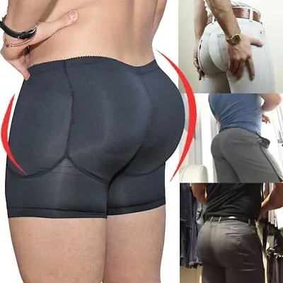 Mens Hip Enhancer Padded Boxer Briefs Underwear Panty Butt Lifter Shaper Shorts • £19.79