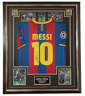 Framed MESSI Of Signed Shirt Autograph Jersey 2011 Champions • £1295