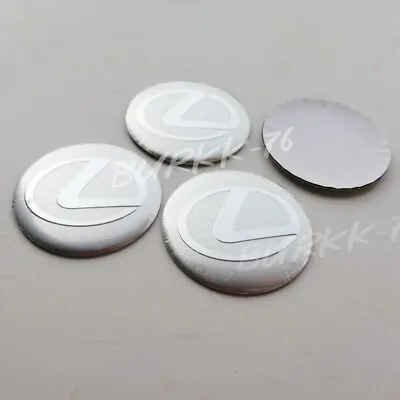 $16 • Buy 4 Pcs 56mm Silve Metal Wheel Center Cap Stickers Decals Domed Badge For LEXUS