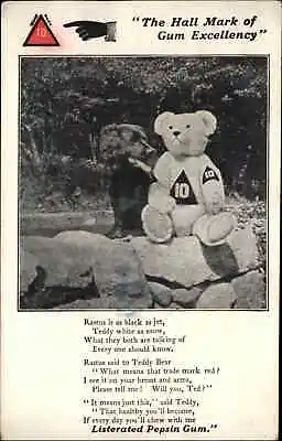 Advertising Listerated Pepsin Gum Dog & Teddy Bear - Dachshund??? Postcard • $7.91