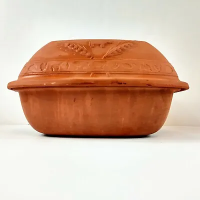 Vintage Gourmet-Topf Terra Cotta Clay Pot Cooker Roaster Goose Pig Cow Turkey • $24.99