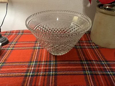 Vintage Crystal Punch Bowl Or Salad Bowl. Glass  Heavy • $22.50