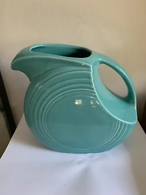 Vintage Fiestaware Water Pitcher Incised On The Bottom Turquoise Glaze • $24