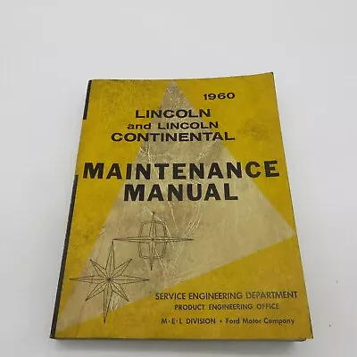 1960 Lincoln And Lincoln Continental Maintenance Manual • $22.49