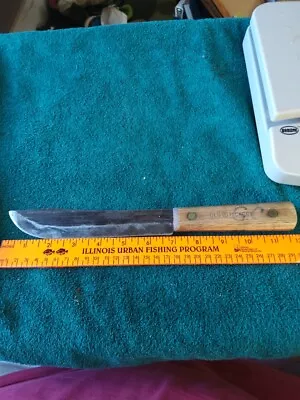 Vintage Old Hickory Butcher Knife Tru-Edge Ontario Knife Co Made In USA 7  Blade • $30