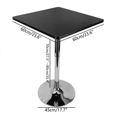 Pub Table Square High Table Black Top Pedestal Tall Tables Cocktail Bar Counter • $64