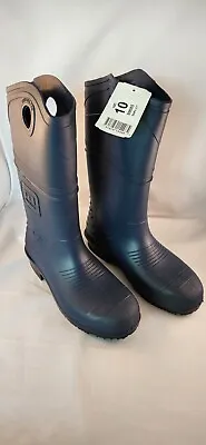 Rubber Work Boots Size 10 Waterproof Dunlop Onguard DuraPro 89085 Blue Plain Toe • $34.95