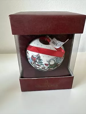 Villeroy & Boch Santa's Snow Ball Round Ornament Snowman MIB • $29.06