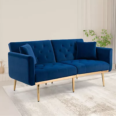 Easy Assembly Velvet Sofa Accent Sofa Loveseat Sofa With Metal Feet Furniture • $340.86