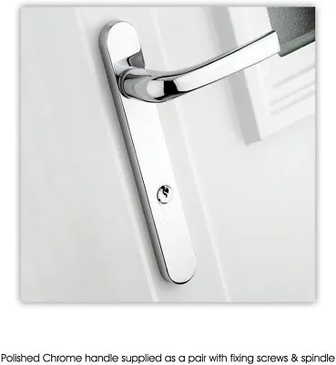 NEW Spring Loaded UPVC Door Handles 123mm Screw Centres - Chrome • £39.99