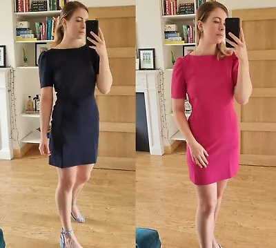 £17.99 • Buy WAREHOUSE Brand New Navy Blue Pink Work Business Shift Dress Size 6 - 16 RRP=£48