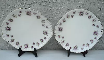 2 X Vintage ROYAL ALBERT  Sweet Violets  English Bone China Cake Plates....1 LOT • $33.50