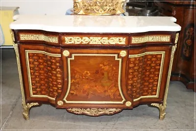 Fine Inlaid Palace Sized French Louis XV Marble Top Commode Circa 1870s • $15750