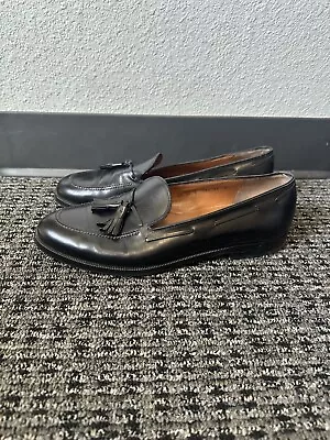 Salvatore Ferragamo Men 11 D Black Leather Vibram Tassel Loafers Shoes Italy • $119.99