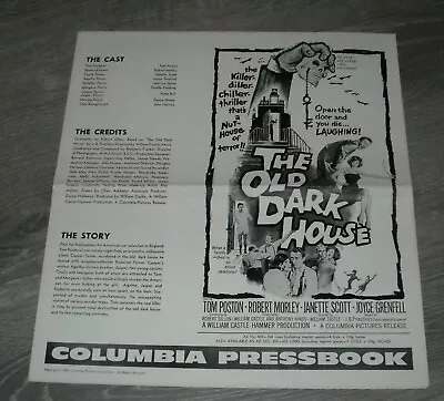 The OLD DARK HOUSE HAMMER FILMS PROMO MOVIE PRESSBOOK 1963 WILLIAM CASTLE • $9.99