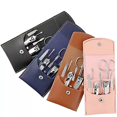 7 Piece Manicure Pedicure Nail Care Set Cutter Clippers Kit Case Mens Ladies • £4.99