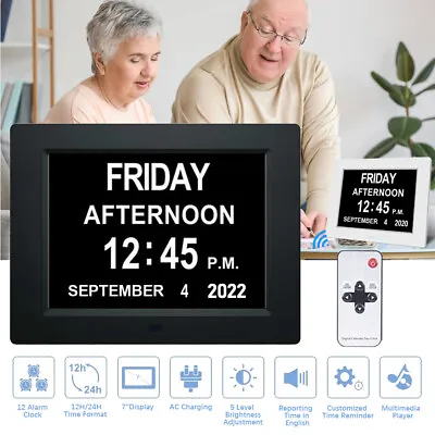 Digital Clock Calendar Date Alarm Clock Time Caring For The Elderly With Amnesia • £28.89