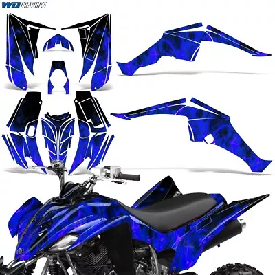 $79.95 • Buy Graphics Kit Sticker Decal Wrap For Yamaha Raptor 350 Blue Flames