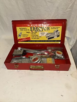 Gilbert Erector Set 4 1/2 With Wind-Up Motor Box About 1956 • $55