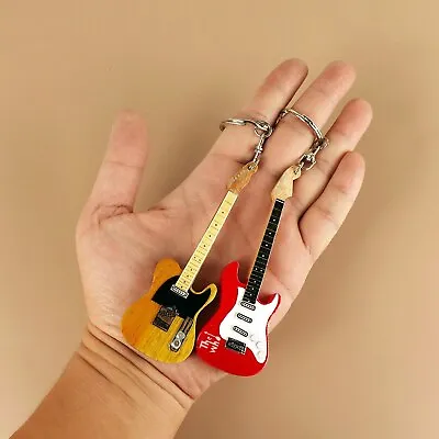  Bass Drumstick Micro Pendant Wooden Guitar Keychain Bass Wooden Keyring • $19.39