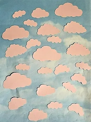 Die Cut Cuts Clouds X 36 Baby Pink Card Toppers Different Sizes Weather • £2.20