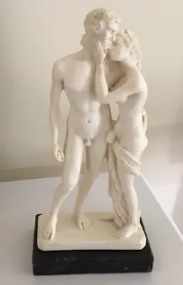 Unsigned Santini Style Resin Sculpture Nude Man And Woman From Italy • $38.50
