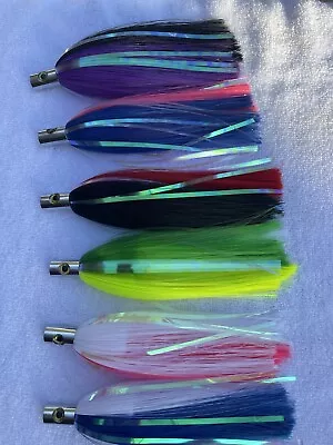 Islander Ilander Style Cup Flat Fishing Trolling Lure Skirts 6 PK Hoo Tuna Mahi • $48.99