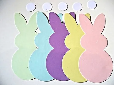  10/20 Assorted Pastel Card Bunny Rabbit Die Cut Shapes Easter Embellishments • £2.90